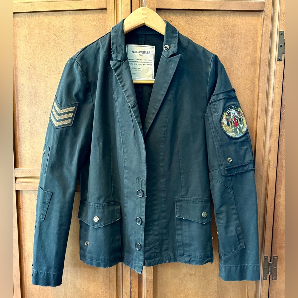 Zadig & Voltaire Virginia Grunge Military Jacket S
